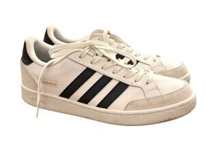 Adidas White Black Stripe Leather Sneakers Men’s Size 10 Classic Lace Up Shoes